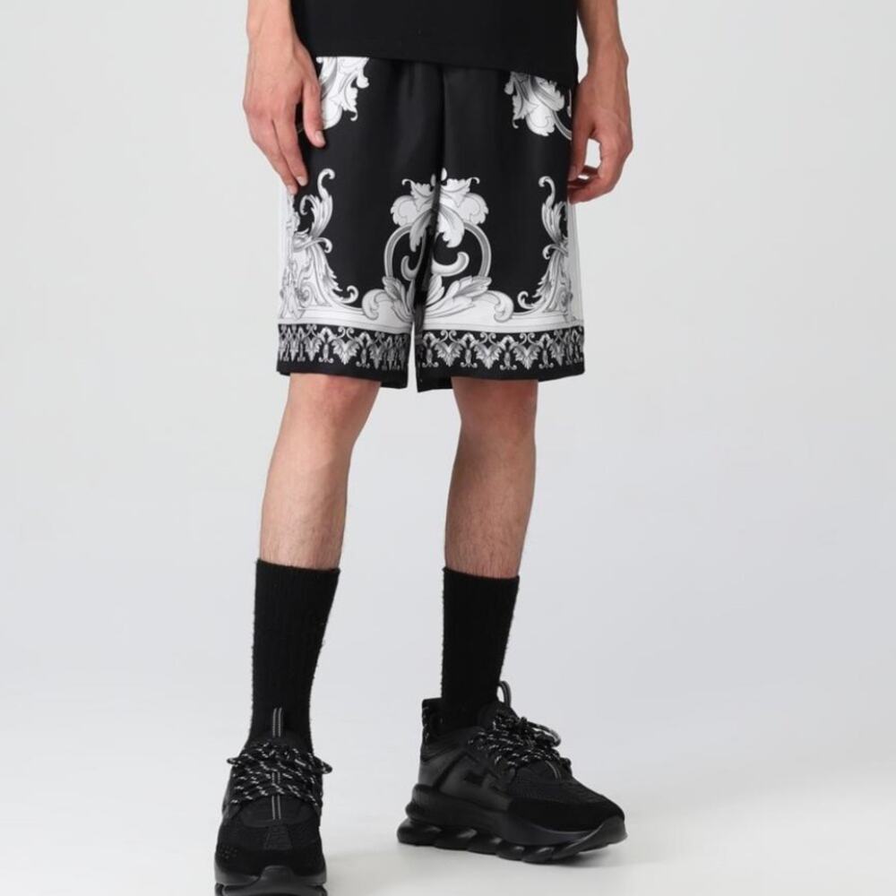 Versace Silver Baroque silk shorts sz‎ 52 college fit